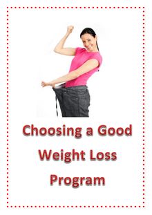 Choosing a Good Weight Loss Program