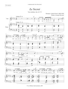 Partition No. 3 - Le Secret (Original key, D-flat major), 3 chansons