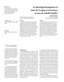 La ideología franquista en clase de Lengua y Literatura: el caso de Adolfo Maíllo