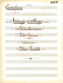 Partition contrebasse, Adagio et Allegro, Op.70, Adagio et allegro pour violoncelle (et piano), Op.10