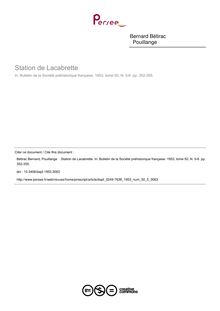 Station de Lacabrette - article ; n°5 ; vol.50, pg 352-355