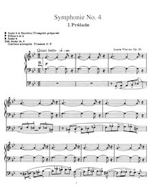 Partition complète, Symphonie No.4, Op.32, Vierne, Louis