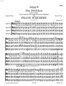 Partition complète, Das Dörfchen, D.641, Schubert, Franz