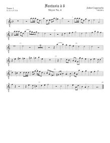 Partition ténor viole de gambe 2, octave aigu clef, Fantasia pour 6 violes de gambe, RC 78