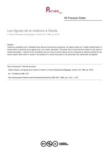 Les figures de la violence à l école - article ; n°1 ; vol.123, pg 35-45