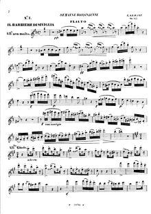 Partition flûte , partie, Fantasia sul Barbiere di Siviglia di Rossini, Op.157