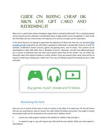 Buy Cheap UK Xbox Live Gift Card and Redeem