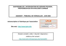 DIAPORAMA DE L INTERVENTION DE GERARD POUSSIN , PROFESSEUR DE ...