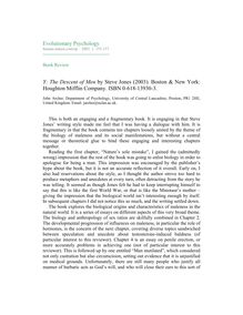 Review of Y: The Descent of Men by Steve Jones