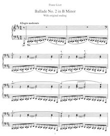 Partition complète, Ballade No.2, B minor, Liszt, Franz par Franz Liszt