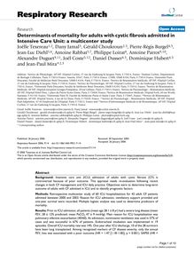 Determinants of mortality for adults with cystic fibrosis admitted in Intensive Care Unit: a multicenter study