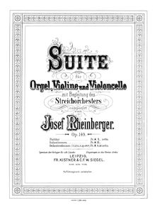 Partition orgue et soli score,  pour orgue Trio et cordes, Suite für Orgel, Violine, Violoncello und Streichorchester