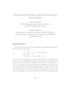 Fonctions de Lyapunov pour les equations de