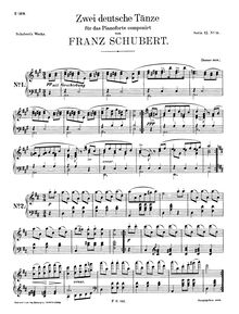 Partition complète, 2 German Dances D. 769, Schubert, Franz