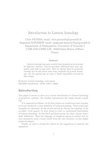 Introduction to Lawson homology