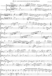 Partition complète, Duet en D pour violoncelle et basse, Duetto per Violoncello e Contrabasso
