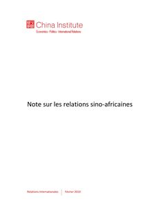 Image - Note sur les relations sino-africaines du China Institute