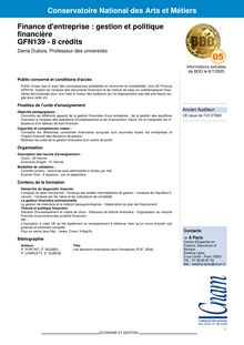 Finance d entreprise : gestion et politique financière GFN139 - 8 ...