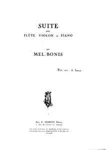 Partition flûte score,  en trio, Bonis, Mel
