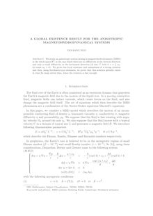 A GLOBAL EXISTENCE RESULT FOR THE ANISOTROPIC MAGNETOHYDRODYNAMICAL SYSTEMS