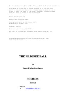 The Filigree Ball - Being a full and true account of the solution of the mystery concerning the Jeffrey-Moore affair