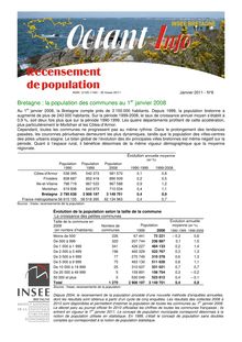 Bretagne : la population des communes au 1er janvier 2008 (Octant Info nº 6)