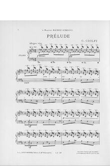 Partition complète, Prélude, D major, Ciolfi, C