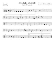 Partition ténor viole de gambe 2, alto clef, Banchetto Musicale
