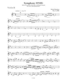 Partition violons II, Symphony No.19, C major, Rondeau, Michel