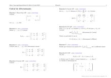 Sujet : Algèbre, Matrices et déterminants, Calcul de déterminants