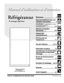 Notice Réfrigérateur Frigidaire  FRT18KR7EW7
