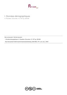 Données démographiques - article ; n°2 ; vol.32, pg 255-284
