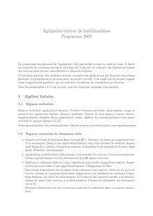 Agrégation externe de mathématiques Programme 2009