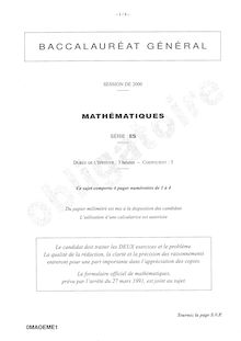 Baccalaureat 2000 mathematiques sciences economiques et sociales