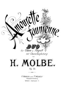Partition de piano, Amourette Faunienne, Duo für Oboe und Fagott mit Clavierbegleitung