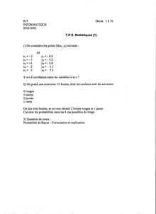 Statistiques - 1ère Année 2002 Informatique IUT Reims