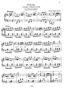 Partition Transcription pour piano solo - complete, Violetta, Op.404