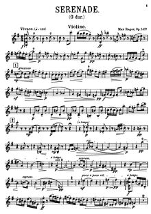 Partition violon, Serenade pour flûte, violon et viole de gambe, Op.141a