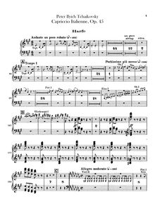 Partition harpe, italien Capriccio, Op.45, Итальяанское каприччио (Italyanskoe kaprichchio), Capriccio Italien