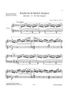 Partition complète, Etude, Op.9, Menter, Sophie
