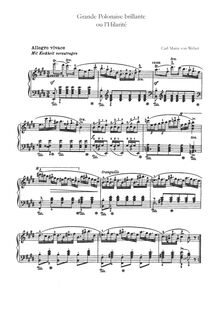 Partition complète, Polacca brillante, Op.72, Grande polonaise brillante / L hilarité par Carl Maria von Weber