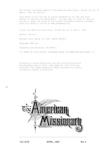 The American Missionary — Volume 49, No. 4, April, 1895