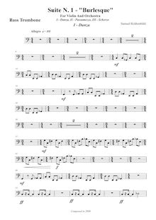 Partition basse Trombone (3),  No.1  Burlesque , Krähenbühl, Samuel