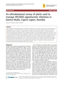 An ethnobotanical survey of plants used to manage HIV/AIDS opportunistic infections in Katima Mulilo, Caprivi region, Namibia
