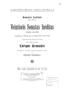 Partition Book I -- sonates Nos.1 - 13, 26 sonates by Scarlatti, arranged pour Piano