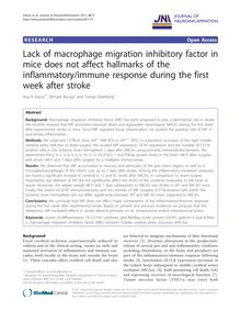 Lack of macrophage migration inhibitory factor in mice does not affect hallmarks of the inflammatory/immune response during the first week after stroke