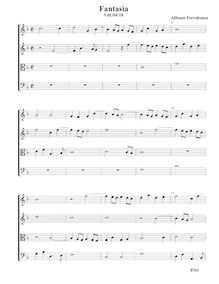 Partition Fantasia VdGS No.18 - partition complète (Tr Tr T B), fantaisies pour 4 violes de gambe