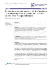 Transperineal prostate biopsy: analysis of a uniform core sampling pattern that yields data on tumor volume limits in negative biopsies