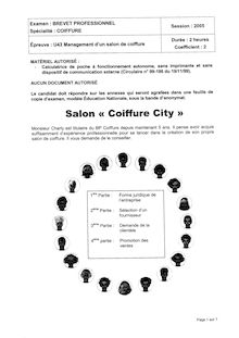 Bp ccp management d un salon de coiffure 2005