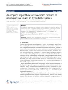 An implicit algorithm for two finite families of nonexpansive maps in hyperbolic spaces